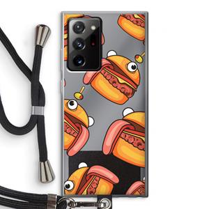 CaseCompany Hamburger: Samsung Galaxy Note 20 Ultra / Note 20 Ultra 5G Transparant Hoesje met koord