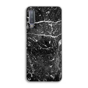 CaseCompany Zwart marmer: Samsung Galaxy A7 (2018) Transparant Hoesje