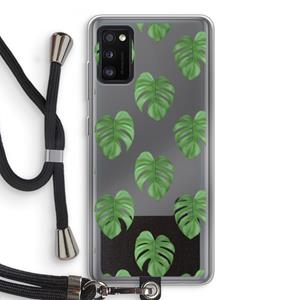 CaseCompany Monstera leaves: Samsung Galaxy A41 Transparant Hoesje met koord
