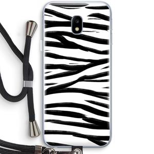 CaseCompany Zebra pattern: Samsung Galaxy J3 (2017) Transparant Hoesje met koord