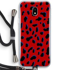 CaseCompany Red Leopard: Samsung Galaxy J3 (2017) Transparant Hoesje met koord