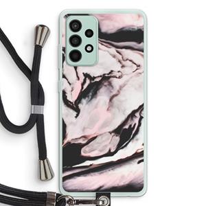CaseCompany Roze stroom: Samsung Galaxy A52s 5G Transparant Hoesje met koord