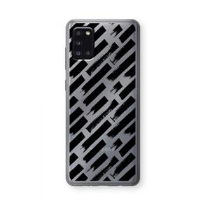 CaseCompany Zwarte vegen: Samsung Galaxy A31 Transparant Hoesje