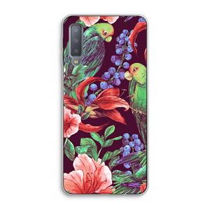 CaseCompany Papegaaien: Samsung Galaxy A7 (2018) Transparant Hoesje