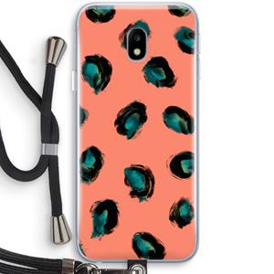 CaseCompany Pink Cheetah: Samsung Galaxy J3 (2017) Transparant Hoesje met koord
