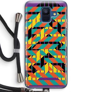 CaseCompany Skew Bee 2: Samsung Galaxy A6 (2018) Transparant Hoesje met koord