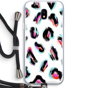 CaseCompany Cheetah color: Samsung Galaxy J3 (2017) Transparant Hoesje met koord
