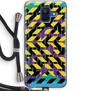 CaseCompany Skew Bee 3: Samsung Galaxy A6 (2018) Transparant Hoesje met koord