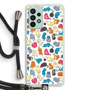 CaseCompany Kleurrijke katten: Samsung Galaxy A52s 5G Transparant Hoesje met koord