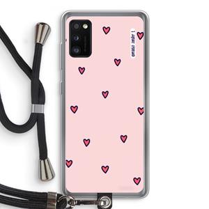 CaseCompany Hartjes: Samsung Galaxy A41 Transparant Hoesje met koord