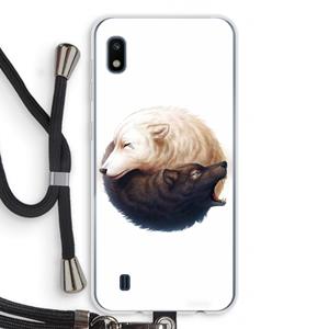 CaseCompany Yin Yang Wolves: Samsung Galaxy A10 Transparant Hoesje met koord