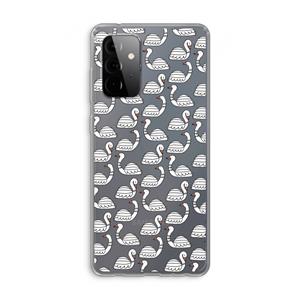 CaseCompany Zwanen: Samsung Galaxy A72 Transparant Hoesje