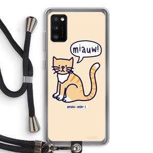 CaseCompany Miauw: Samsung Galaxy A41 Transparant Hoesje met koord