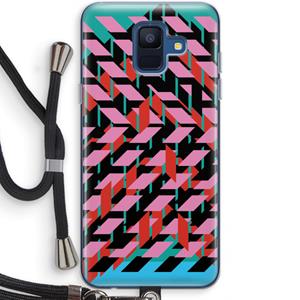 CaseCompany Skew Blush 2: Samsung Galaxy A6 (2018) Transparant Hoesje met koord