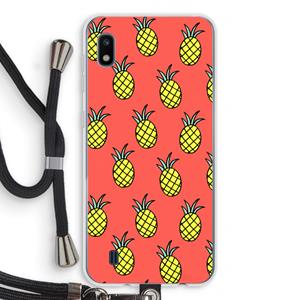 CaseCompany Ananas: Samsung Galaxy A10 Transparant Hoesje met koord