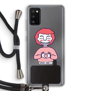 CaseCompany Hartje: Samsung Galaxy A41 Transparant Hoesje met koord