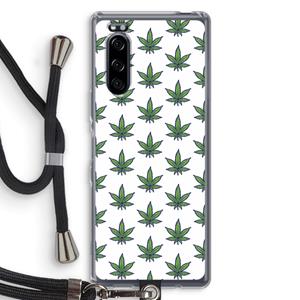 CaseCompany Weed: Sony Xperia 5 Transparant Hoesje met koord