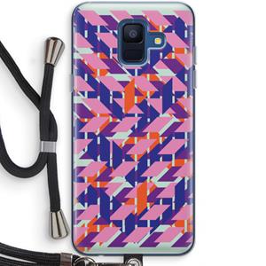 CaseCompany Skew Blush 3: Samsung Galaxy A6 (2018) Transparant Hoesje met koord