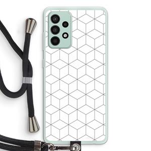 CaseCompany Zwart-witte kubussen: Samsung Galaxy A52s 5G Transparant Hoesje met koord
