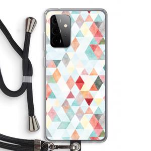 CaseCompany Gekleurde driehoekjes pastel: Samsung Galaxy A72 5G Transparant Hoesje met koord