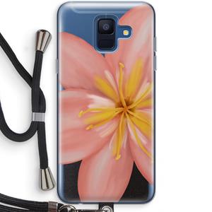 CaseCompany Pink Ellila Flower: Samsung Galaxy A6 (2018) Transparant Hoesje met koord