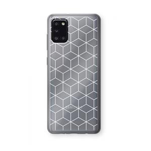 CaseCompany Zwart-witte kubussen: Samsung Galaxy A31 Transparant Hoesje