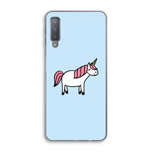 CaseCompany Eenhoorn: Samsung Galaxy A7 (2018) Transparant Hoesje