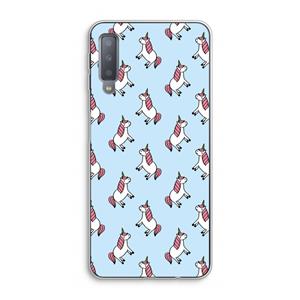 CaseCompany Eenhoorns overal: Samsung Galaxy A7 (2018) Transparant Hoesje