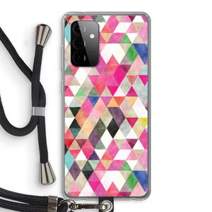 CaseCompany Gekleurde driehoekjes: Samsung Galaxy A72 5G Transparant Hoesje met koord