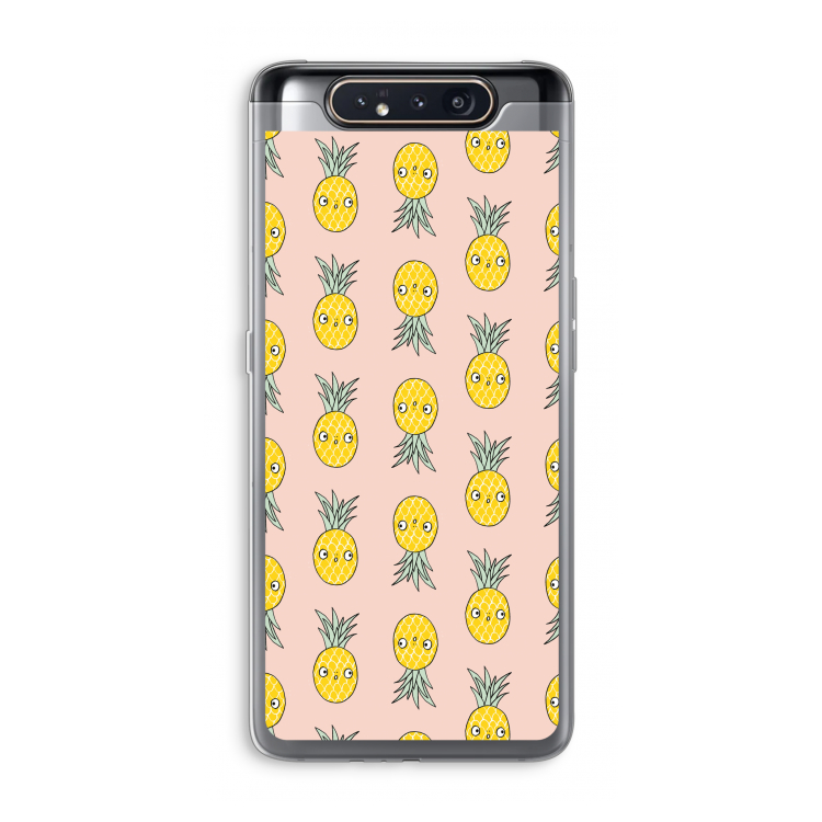 CaseCompany Ananas: Samsung Galaxy A80 Transparant Hoesje