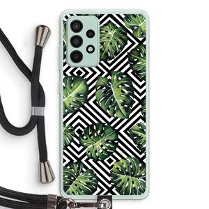 CaseCompany Geometrische jungle: Samsung Galaxy A52s 5G Transparant Hoesje met koord