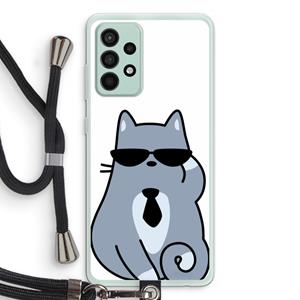 CaseCompany Cool cat: Samsung Galaxy A52s 5G Transparant Hoesje met koord