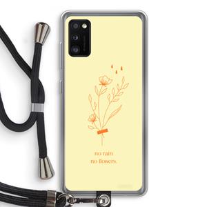 CaseCompany No rain no flowers: Samsung Galaxy A41 Transparant Hoesje met koord
