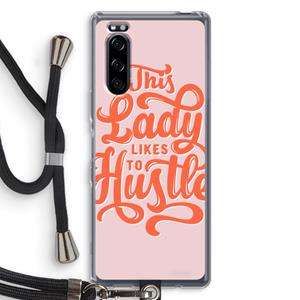 CaseCompany Hustle Lady: Sony Xperia 5 Transparant Hoesje met koord