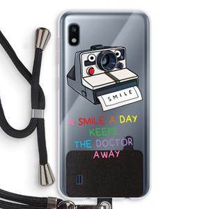 CaseCompany Smile: Samsung Galaxy A10 Transparant Hoesje met koord