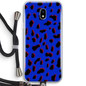 CaseCompany Blue Leopard: Samsung Galaxy J3 (2017) Transparant Hoesje met koord