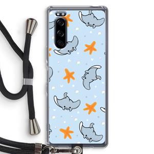 CaseCompany Manta: Sony Xperia 5 Transparant Hoesje met koord