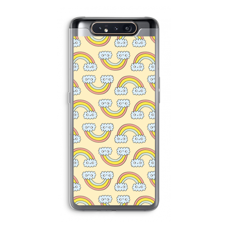 CaseCompany Regenboog: Samsung Galaxy A80 Transparant Hoesje