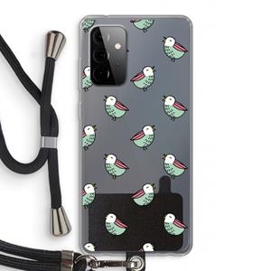 CaseCompany Vogeltjes: Samsung Galaxy A72 5G Transparant Hoesje met koord