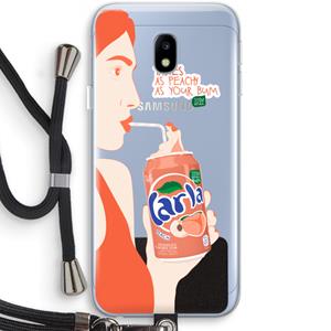 CaseCompany Peach please!: Samsung Galaxy J3 (2017) Transparant Hoesje met koord