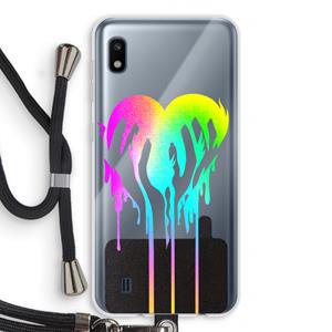 CaseCompany Hold My Heart: Samsung Galaxy A10 Transparant Hoesje met koord