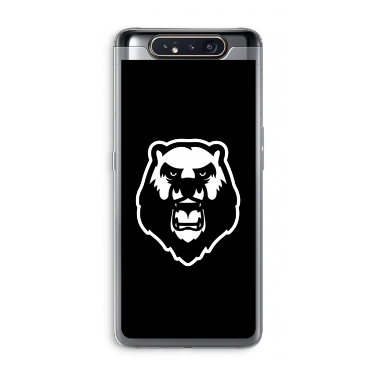 CaseCompany Angry Bear (black): Samsung Galaxy A80 Transparant Hoesje