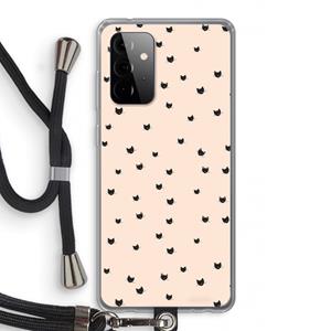 CaseCompany Kleine kattenkopjes: Samsung Galaxy A72 5G Transparant Hoesje met koord