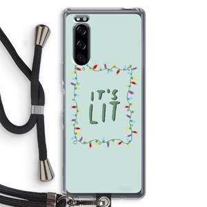 CaseCompany It's Lit: Sony Xperia 5 Transparant Hoesje met koord