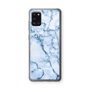 CaseCompany Blauw marmer: Samsung Galaxy A31 Transparant Hoesje