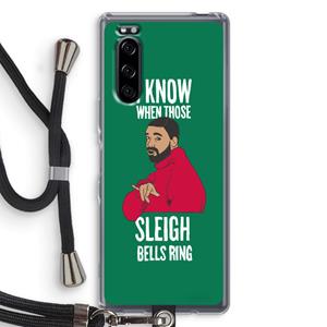 CaseCompany Sleigh Bells Ring: Sony Xperia 5 Transparant Hoesje met koord