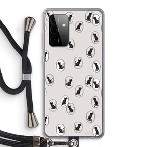CaseCompany Miauw: Samsung Galaxy A72 5G Transparant Hoesje met koord