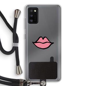 CaseCompany Kusje: Samsung Galaxy A41 Transparant Hoesje met koord