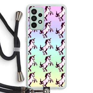 CaseCompany Musketon Unicorn: Samsung Galaxy A52s 5G Transparant Hoesje met koord