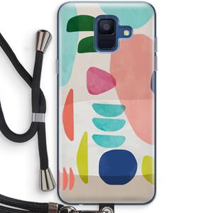 CaseCompany Bold Rounded Shapes: Samsung Galaxy A6 (2018) Transparant Hoesje met koord